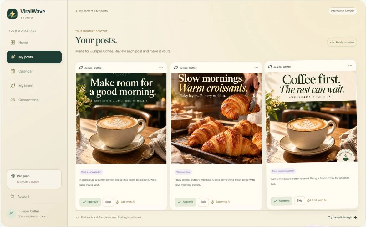 Product preview of post cards. Your actual collection includes saved decisions and review controls.